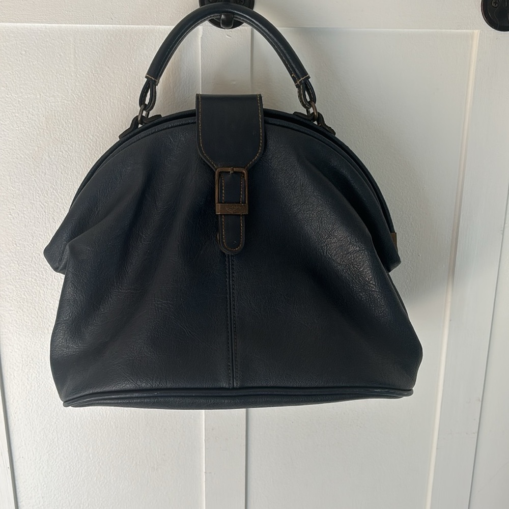 Vintage Capezio Small leather Dr Bag navy blue